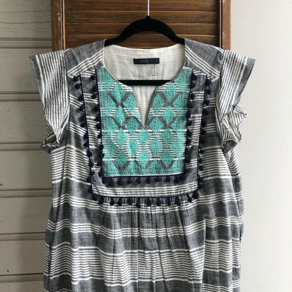 THML Blue Striped Dress